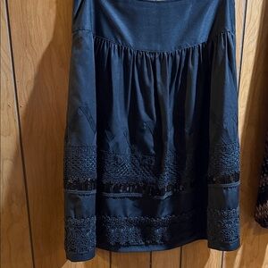 Chic Black Lace A-Line Skirt